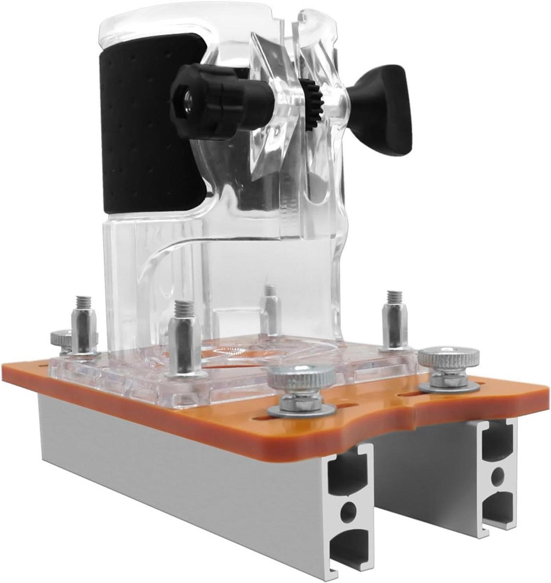Houten Freesbasis 2-in-1 Multifunctioneel Aluminiumlegering Compact - Voor 65 mm Trimmachine, Gleufbeugel voor Hout Kunststof Planken