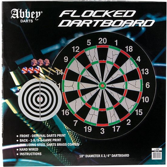 Thumbnail van een extra afbeelding van het spel Abbey Darts Flock - Dartbord