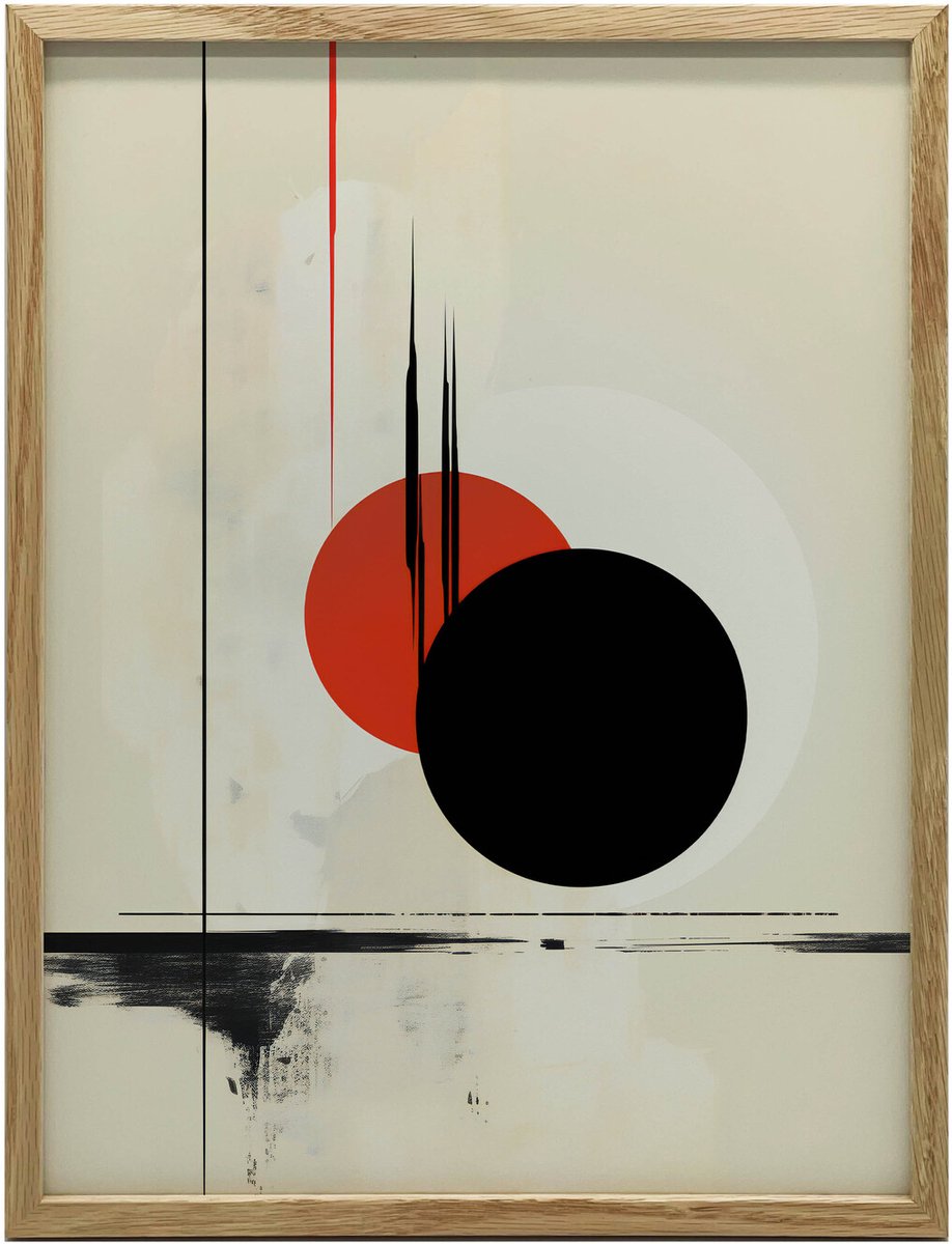 Frame Wandposter Contrast Cirkels 40X50 Cm Aluminium Goud