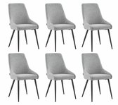 Furnihaus - Eetkamerstoelen set van 6 - Oscar - Taupe - Stof