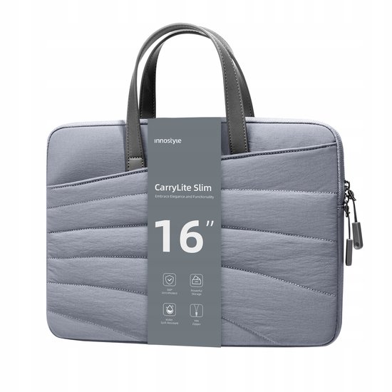 Sacoche pour ordinateur portable Innostyle pour femme (15, 6, 16 pouces) étanche Carrylite Slim Grijs