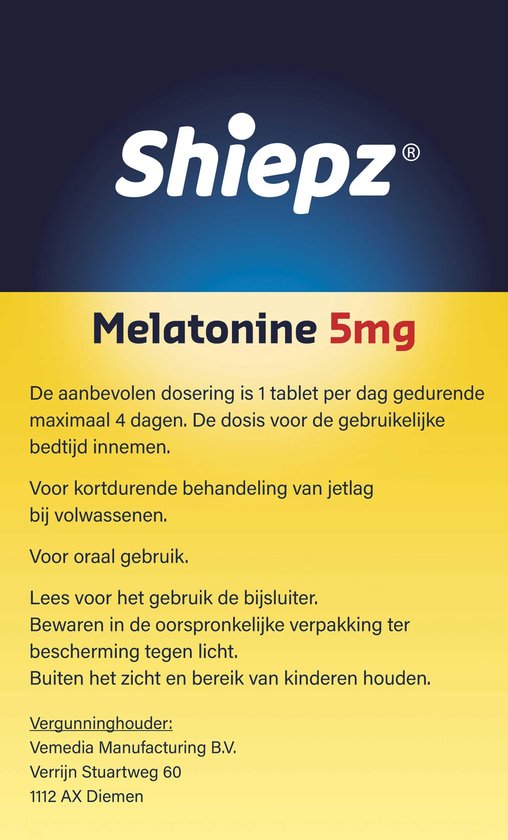 Shiepz Melatonine 5mg - 1 x 30 tabletten