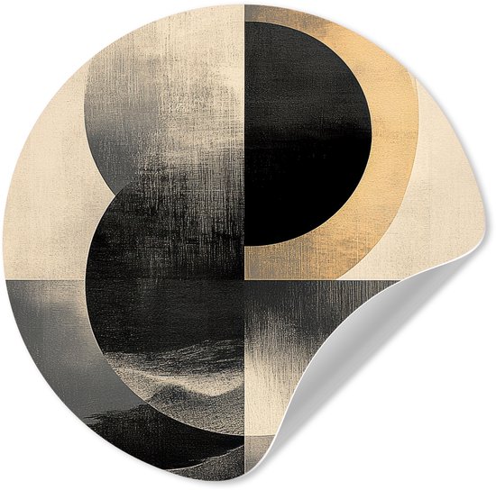 WallCircle® - Behangcirkel 80x80 cm - Muurstickers Cirkels - Schaduw - Abstract - Muurcirkel woonkamer - Wandcirkel slaapkamer - Kamer decoratie zelfklevend - Muurdecoratie accessoires