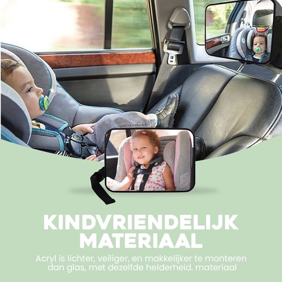 Premes Autospiegel Baby - Voor hoofdsteun - 19 x 14 CM - Achteruitkijkspiegel - Achterbank spiegel - Baby Auto - Spiegel - Baby Spiegel Auto - Binnenspiegel - Voor Achterbank - Kind - Bijrijder van Premes — afbeelding 3