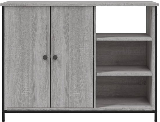 vidaXL Buffet - Buffets - Meuble de rangement - Armoire murale - Buffet 100x33x75 cm bois travaillé gris sonoma