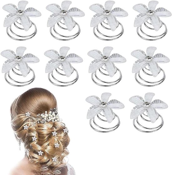 Titre : 12 pinces à Pinces à cheveux avec points lumineux - Bijoux de cheveux pour coiffure de communion de mariée Première communion