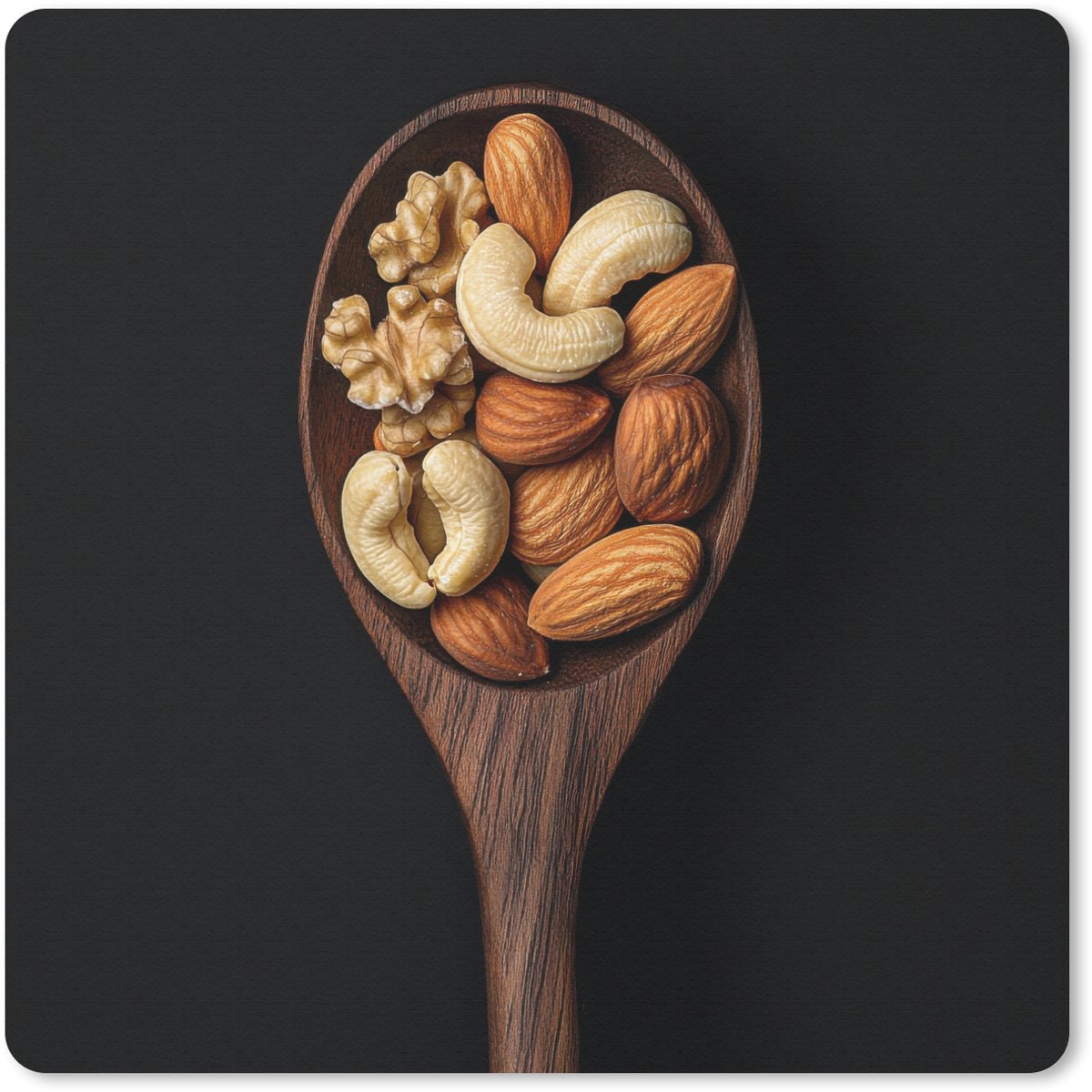 Muismat 20x20 cm - Mousepad Hout - Noten - Zwart - Muismatten