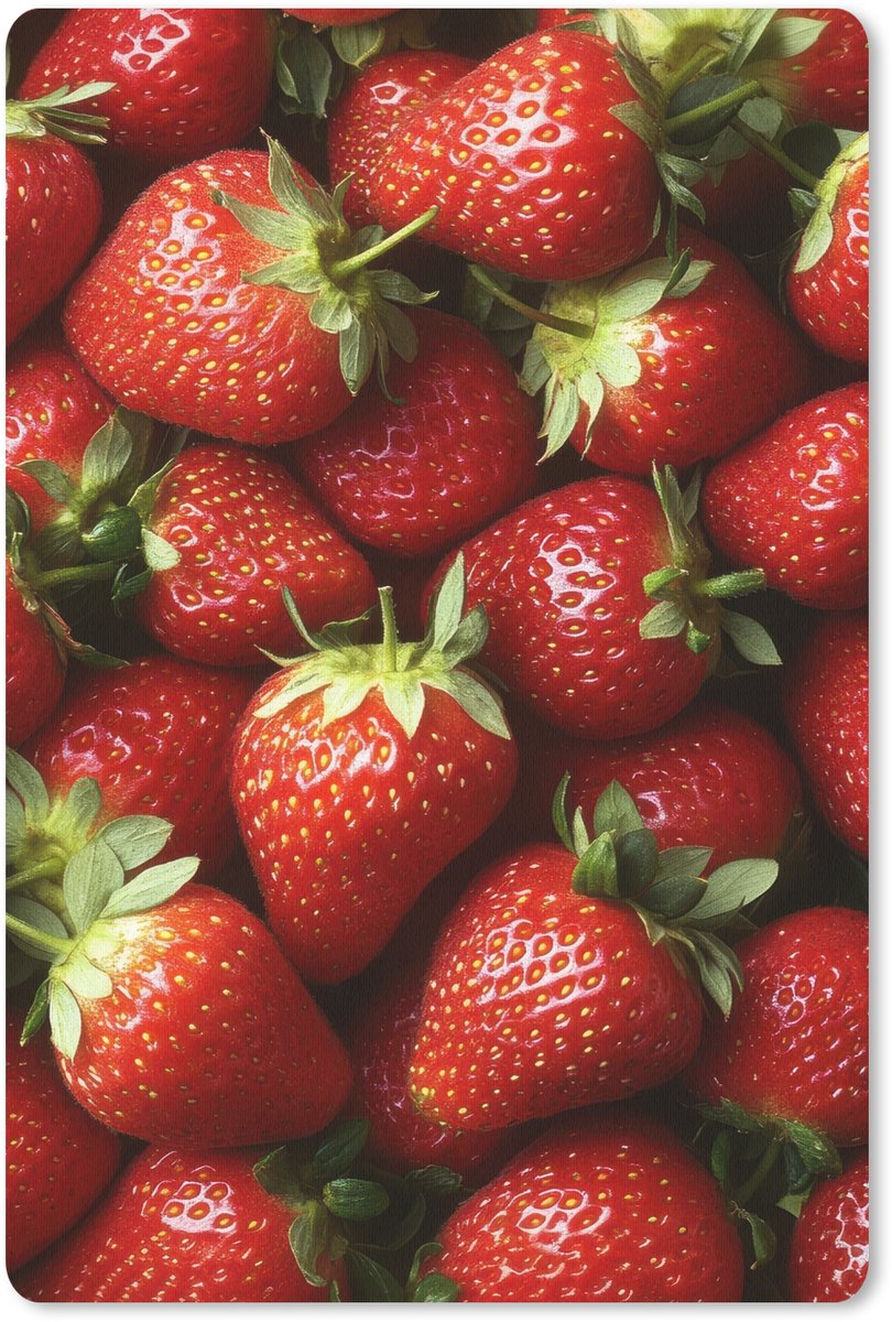 Muismat 18x27 cm - Mousepad Aardbei - Fruit - Rood - Muismatten