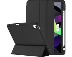 Smart Cover met Tri-Fold Stand – Met Pencil Houder – Auto Wake/Sleep – TPU Backcase – Hoes geschikt voor: Apple iPad Air 4 & Air 5 - iPad Air 5e Generatie / 4e Generatie 2022/2020 10,9 Inch (zwart)