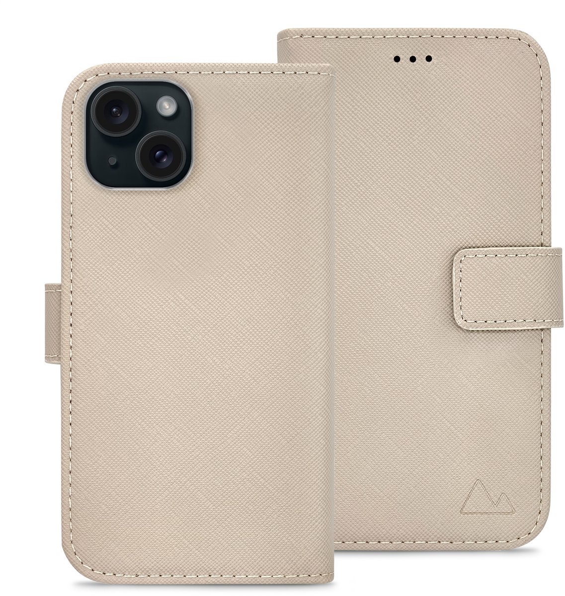 My Style Telefoonhoesje geschikt voor Apple iPhone 13 Hoesje | My Style Flex Wallet Bookcase Portemonnee | Pasjeshouder voor 3 Pasjes | Telefoonhoesje voor Pinpas / OV Kaart / Rijbewijs - Warm Taupe | Taupe