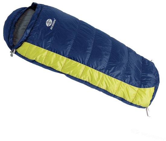 SirJoseph donzen mummyslaapzak voor kinderen Kiki Down 85 - links 85 cm - Navy met Lime van SirJoseph — afbeelding 3