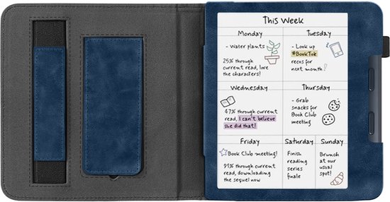 BukkitBow - Beschermhoes geschikt voor Kobo Libra Colour - E-reader Cover - Smart Sleep Cover - Zacht Motief - Donker Blauw van BukkitBow — afbeelding 3