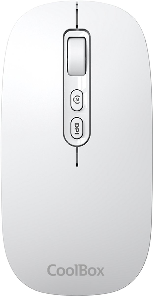 Wireless muis CoolBox Ratón W02-IA Wit Grijs 1600 dpi