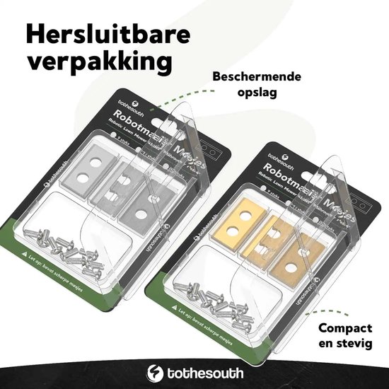 Lames de tondeuse robot To the South® en titane pour Worx Landroid S Basic - 9 pièces