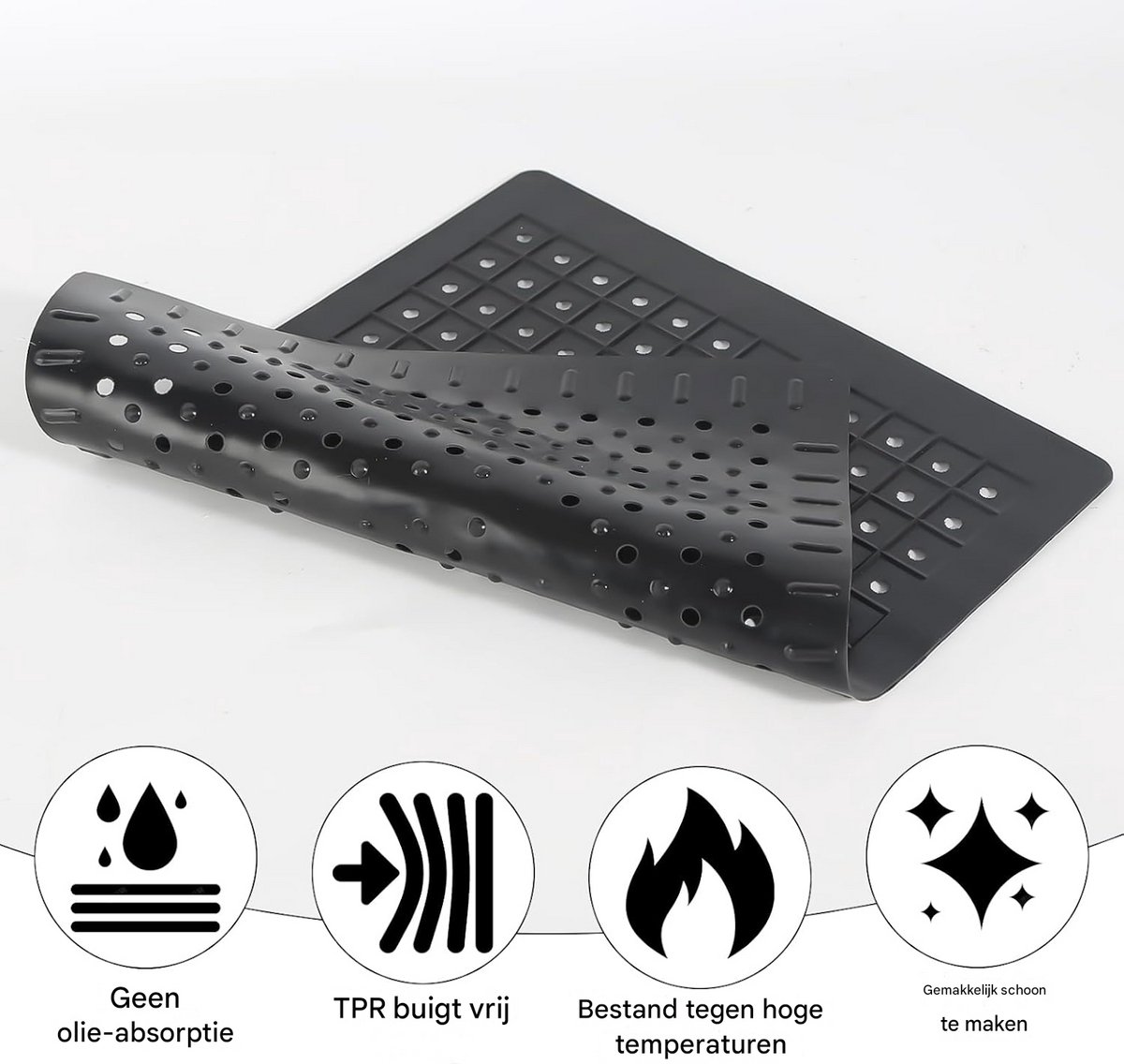 mDesign - Gootsteenbeschermer - gootsteenaccessoire/gootsteenmat - pvc