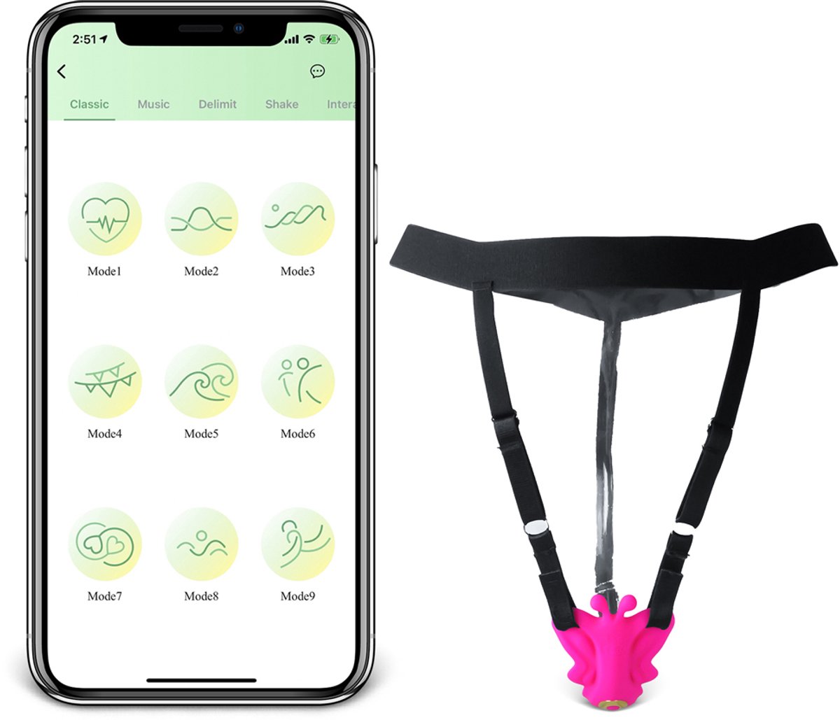 Sexy Thong Vibrator Slip met App – Bluetooth Clitoris Stimulator – Handsfree & Discreet – Voor Koppels & Solo