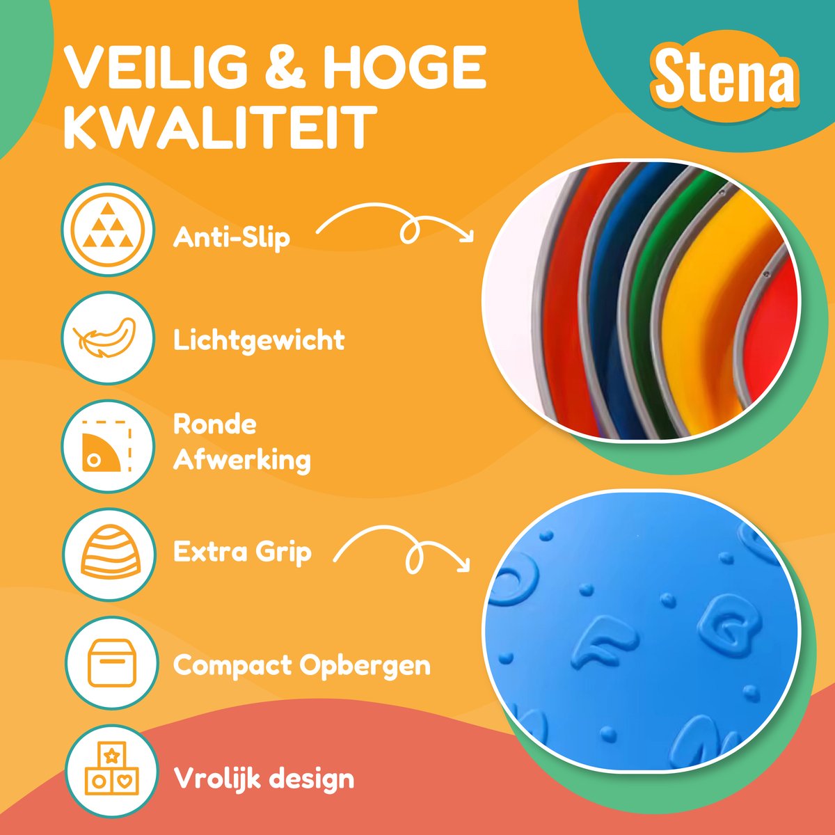 Stena Stapstenen + Zandzakjes + Kleurenrad - Stapelstenen - Rivierstenen - Voor Kinderen - Stepping Stones - Balansstenen - Balansspeelgoed - Heuveltoppen - Educatief/Montessori Speelgoed - Evenwicht — afbeelding 5