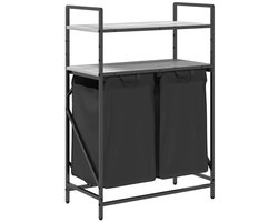 vidaXL - Wasmand - 2 - vakken - met - planken - grijs - sonoma - eiken