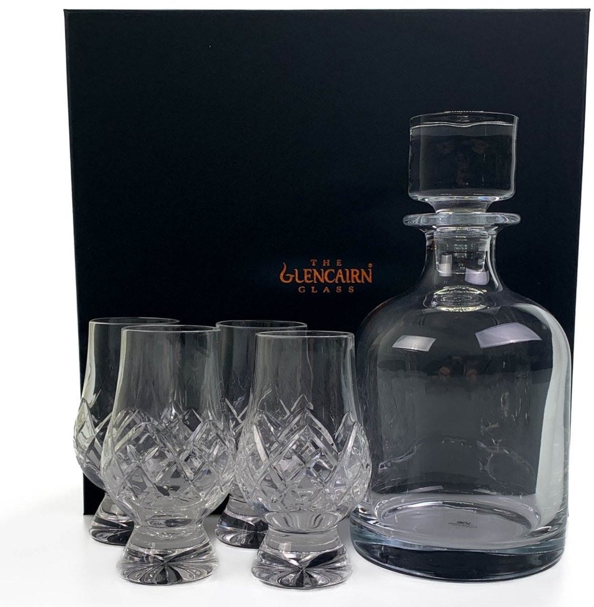 Geschenkset Karaf Iona en 4 Cut Whiskyglazen - Geschenkverpakking - Loodkristal - Glencairn Crystal Scotland