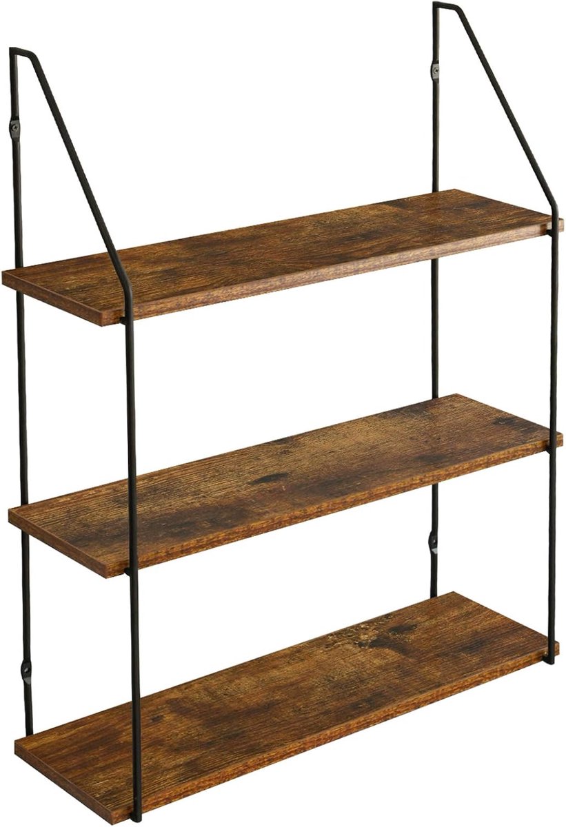 Ibenzoa Retro Houten en Metalen Wandplanken – Duurzame Opslagoplossing voor Elke Ruimte