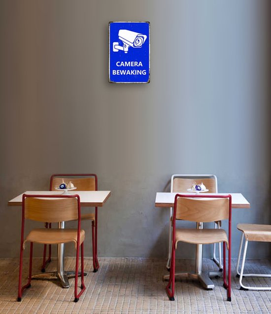 Aluminium Camerabewakingsbord - 24 uur toezicht - 25 × 18 cm - Blauwe ‘CAMERA BEWAKING’ waarschuwing - voor binnen & buiten van Expo Beschermd — afbeelding 2