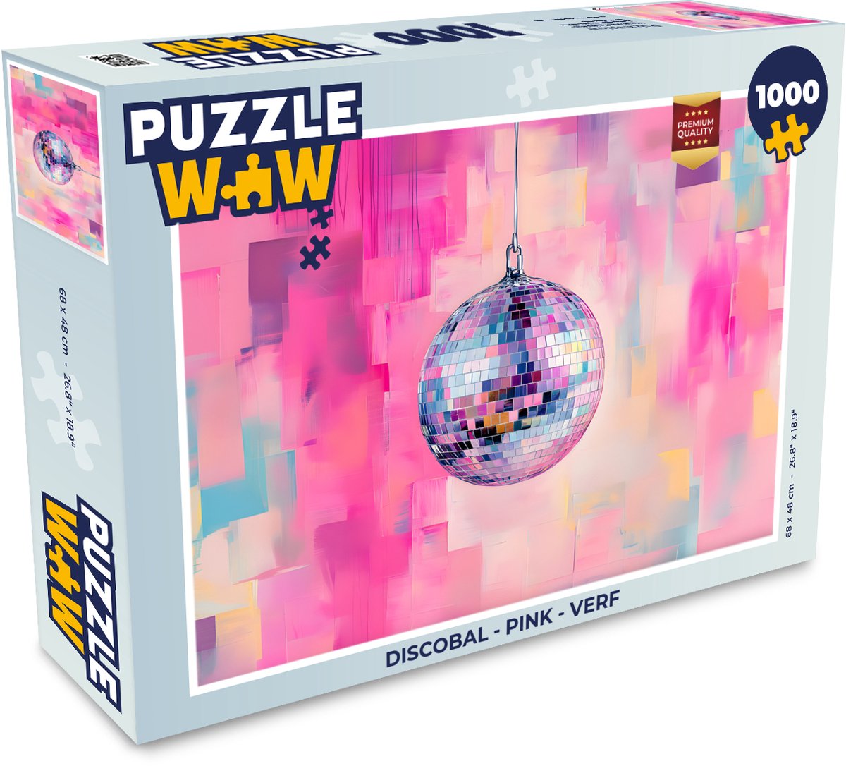 Puzzel Discobal - Pink - Verf - Legpuzzel - Puzzel 1000 stukjes volwassenen
