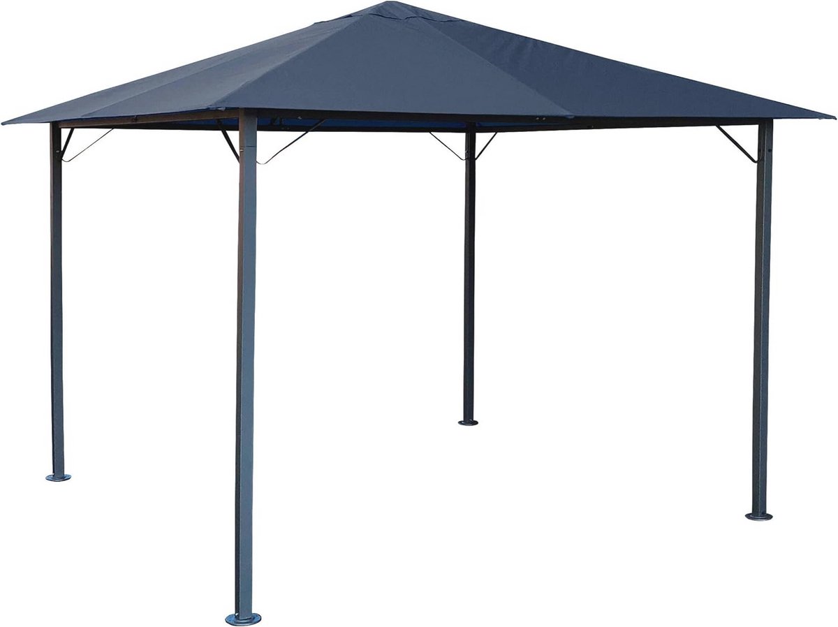 Metalen Tuin Paviljoen 3x3m - Antieke Grijze Partytent voor Buiten