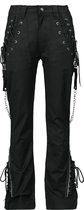 Gothicana Zwarte broek met veterdetails en kettingen - Dames - W28L32
