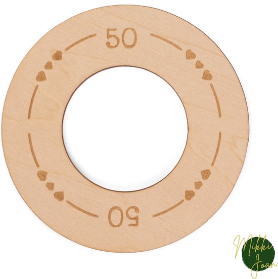 Mikki Joan - Kastverdeler baby - Hartjes cirkel thema - Maathangers maat 50-98 (9 stuks) - Splintervrij triplex — afbeelding 2