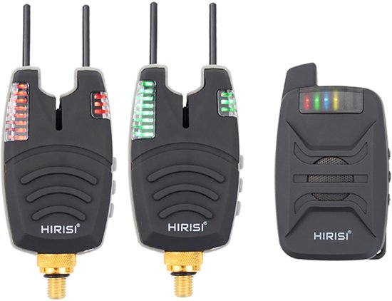 Set d'alarme sans fil pour la pêche à la carpe - Indicateur de Bite Set +4 avec voyant LED et avertissement sonore - Outils de pêche complets B1230 - Perfect pour la pêche de nuit