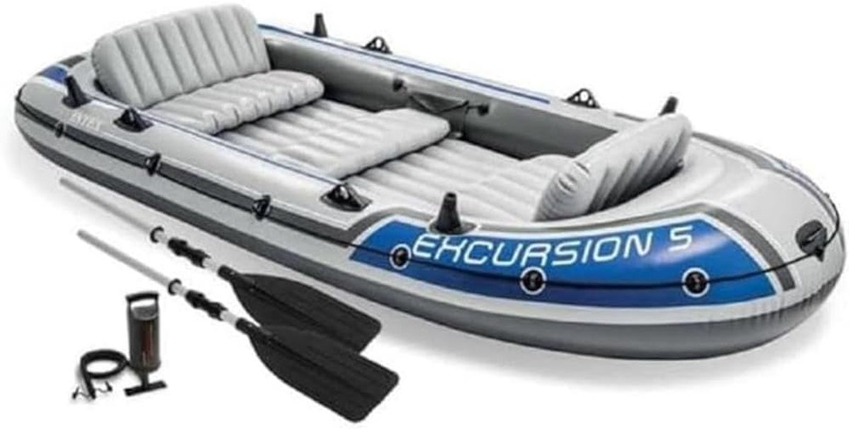 Opblaasbare Boot 366 x 168 cm met 4 Persoons Capaciteit en Accessoires