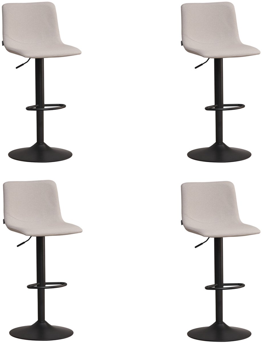 Bronx71 Scandinavische barkruk Eva draaibaar gerecyclede stof grijs 60-76 cm - Barkrukken set van 4 - barstoel