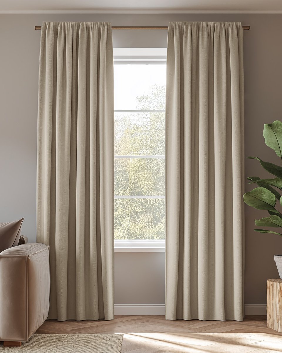 HOOMstyle Kant en Klaar gordijn met haakjes Amber - Verduisterend - Met Plooiband - 140x270cm - Zand / Tarwe