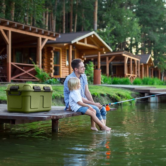 Sunware - Boîte de rangement étanche Q-line 130L vert noir -