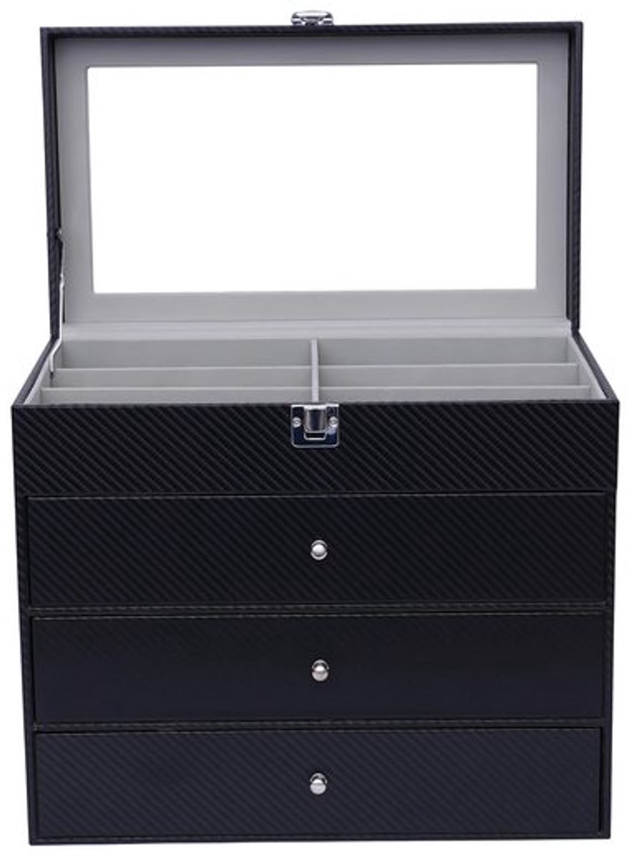 Gran VidaÂ® - Brillen Organizer - Veilig Vergrendelbaar - Premium Hardware - PU Materiaal - Klassiek Design