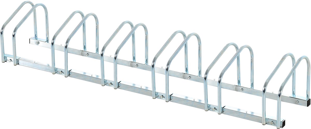 HOMCOM Fietsendrager - Staal - 179x33x27cm - Zilver
