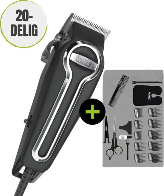 Tondeuse Wahl Elite Pro Corded - Met 20 Accessoires - 40% Sneller Scheren door Zelfslijpende Messen - Haartrimmer Mannen - Tondeuse Mannen Hoofdhaar - Trimmer Mannen - Trimmer Baard - Tondeuze - Trimmer - Tondeuse Hoofdhaar