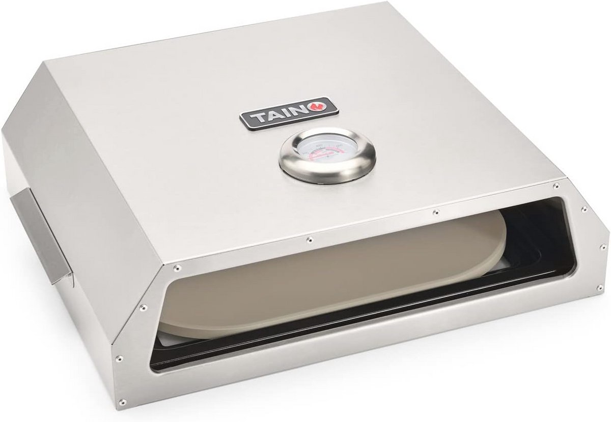 Pizzaoven met pizzasteen - roestvrij staal - pizza bakoven met pizza lifter - pizza box