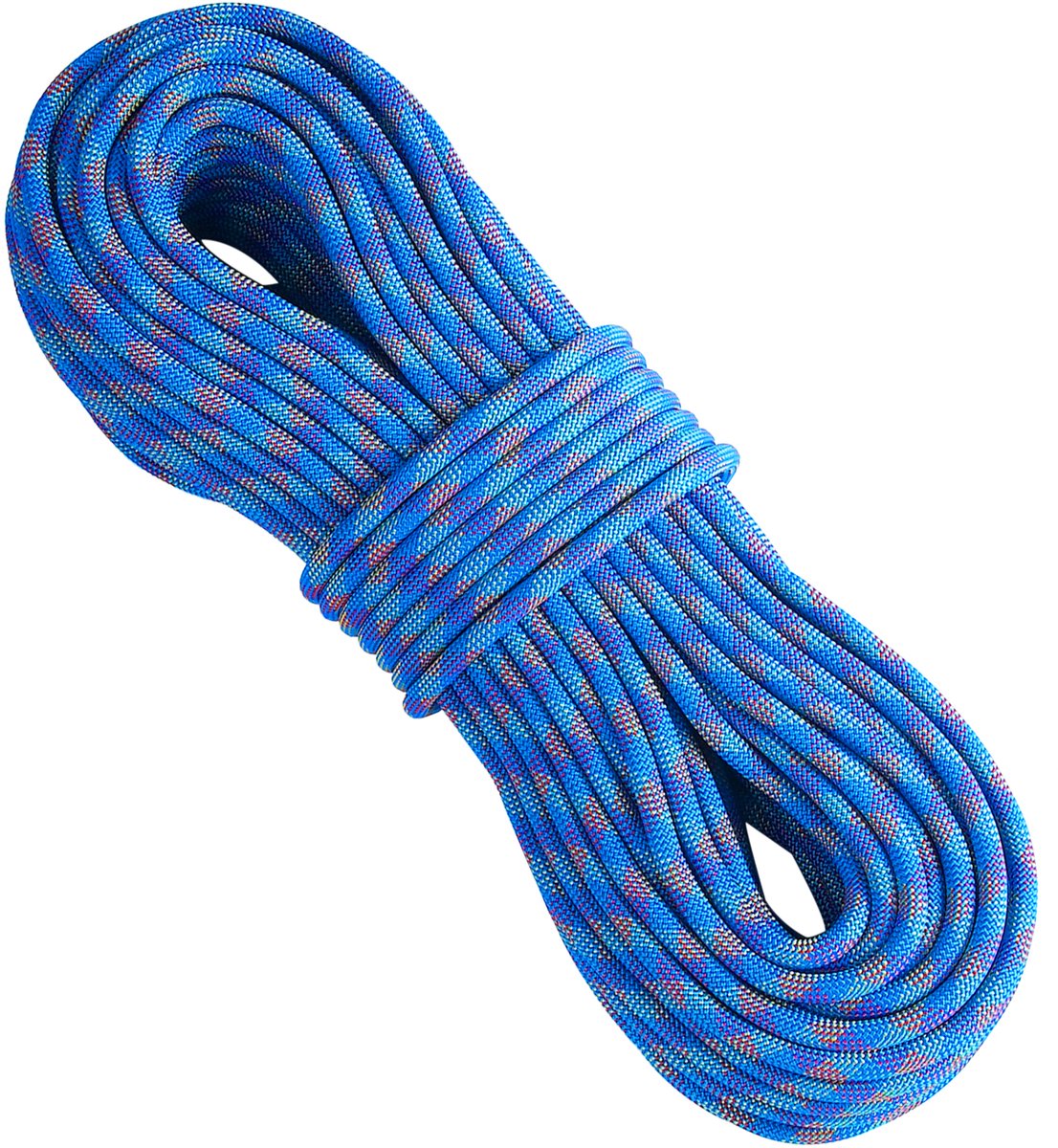 Dynamic Climbing Rope, 10.2 mm Diameter, 60 m Lengte, Polyester, 25 kN Breeksterkte, Rekbare Vezel Met Stalen Karabijnhaak Voor Abseilen, Redding En Ontsnapping, Blauw