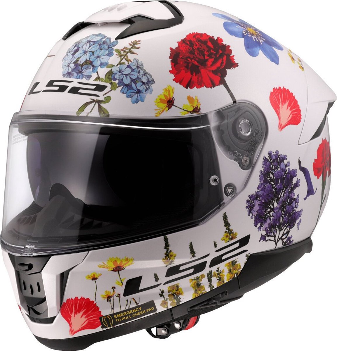 Ls2 Ff808 Stream Ii Flowers Integraalhelm Wit L