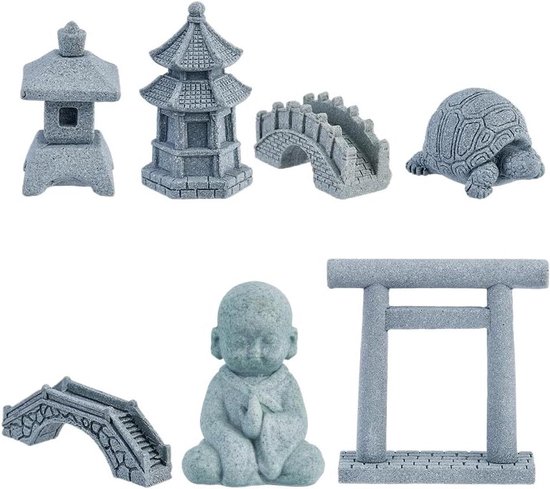 Mini Zen Tuin Accessoires Set van 7 Stuks