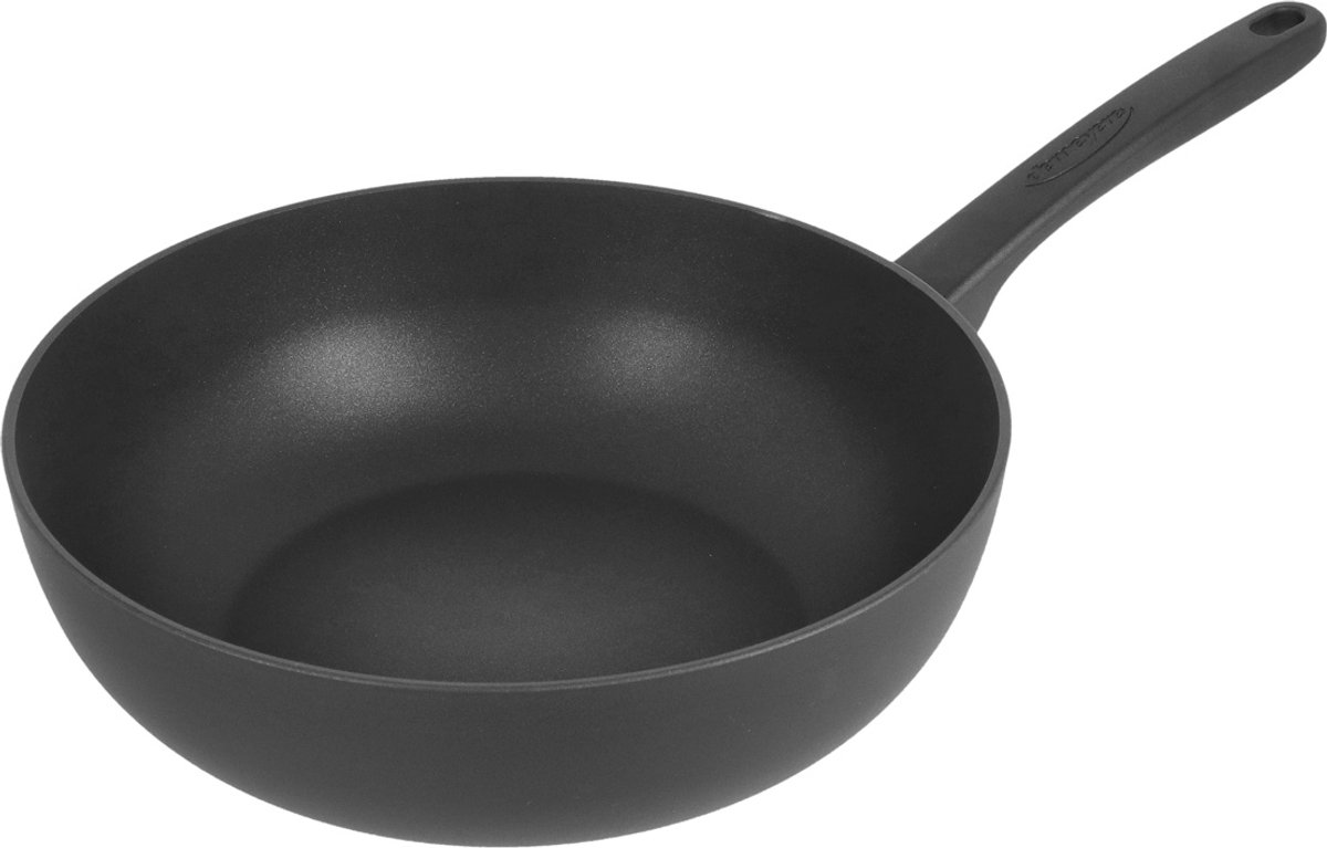 Demeyere Alu Bistro 3 Duraslide Wokpan – 28 cm Wok Uit Aluminium – Non Stick Wok Geschikt Voor Alle Warmtebronnen Inclusief Inductie – Traditionele Antikleeflaag Uit 3 Lagen Die Weinig Vetstof Vereist – Hapjespan Ideaal Voor Eénpansgerechten