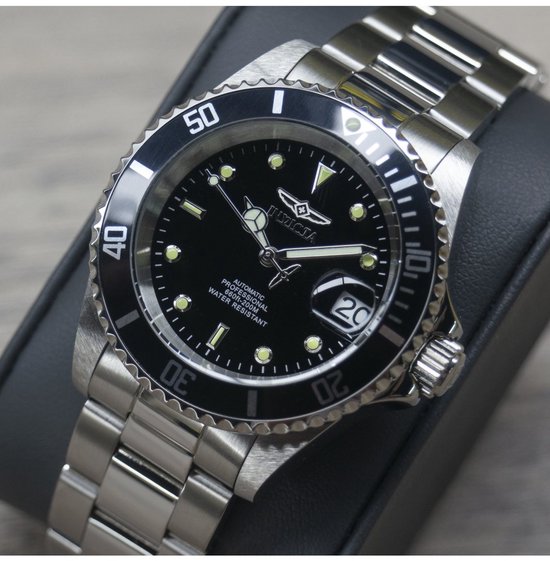 Invicta Pro Diver 8926OB Heren Horloge - Waterdicht - Analoog - Automatisch Uurwerk - Roestvrij Staal met Zwarte Wijzerplaat - 40mm