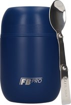 Thermos Voedselcontainer met Lepel - Thermoskan - Voedsel container voor noodles, soep, havermout, ijs, babyvoeding en meer! - Yoghurt beker to go - Thermosbeker voor het meenemen van eten - Donkerblauw - 420ml