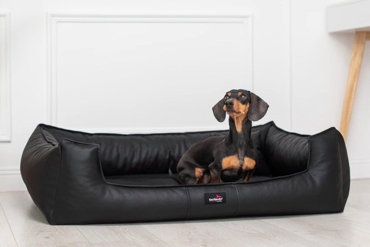 Orthopedisch hondenbed voor grote en middelgrote honden met matrasbeschermer - Zwart 90x75x22 cm