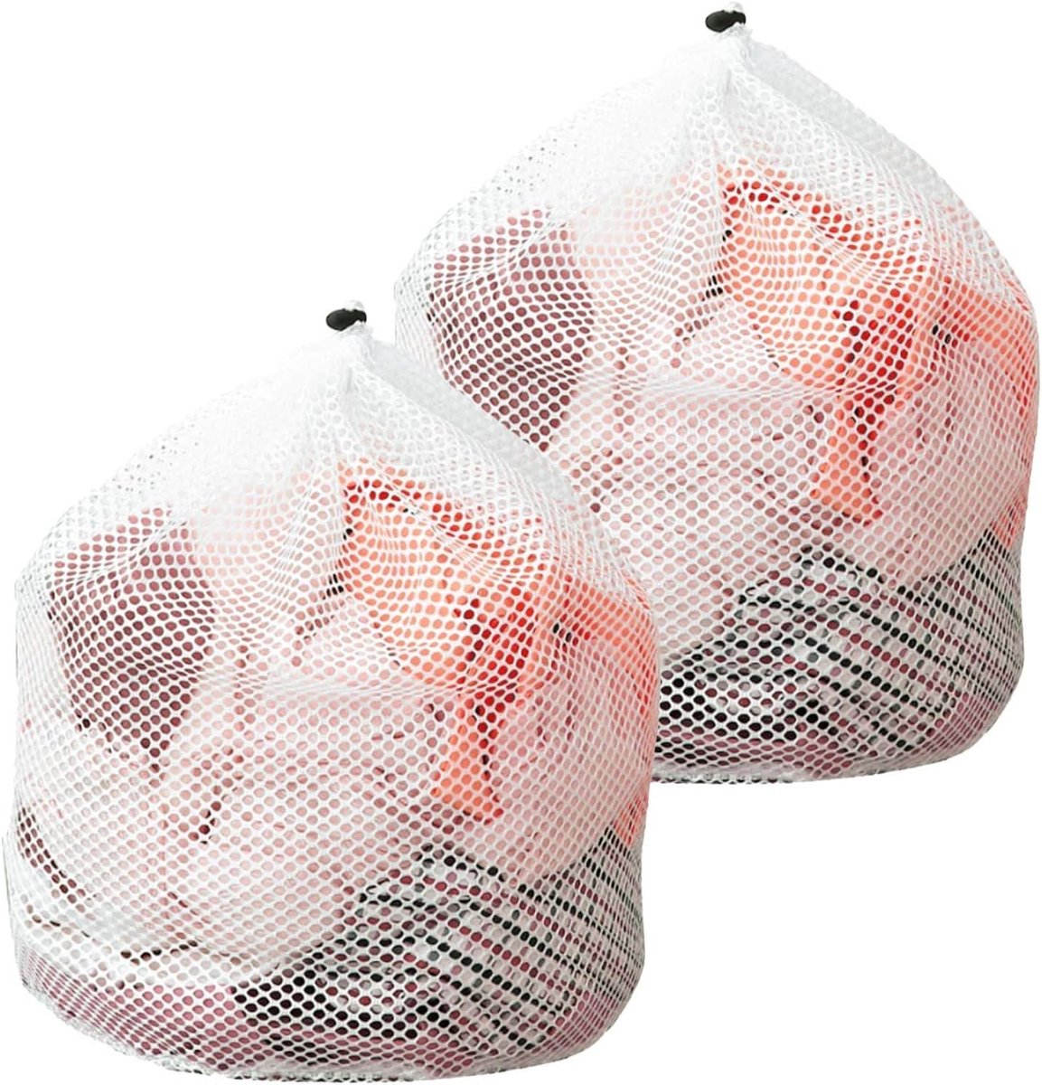 Allecto Plus - Set van 2 herbruikbare wasnetten voor de wasmachine - beschermende zakken voor ondergoed en sokken - fijnmazig gaas met trekkoord - 40 x 30 cm. Maak je kleding langer mooi!