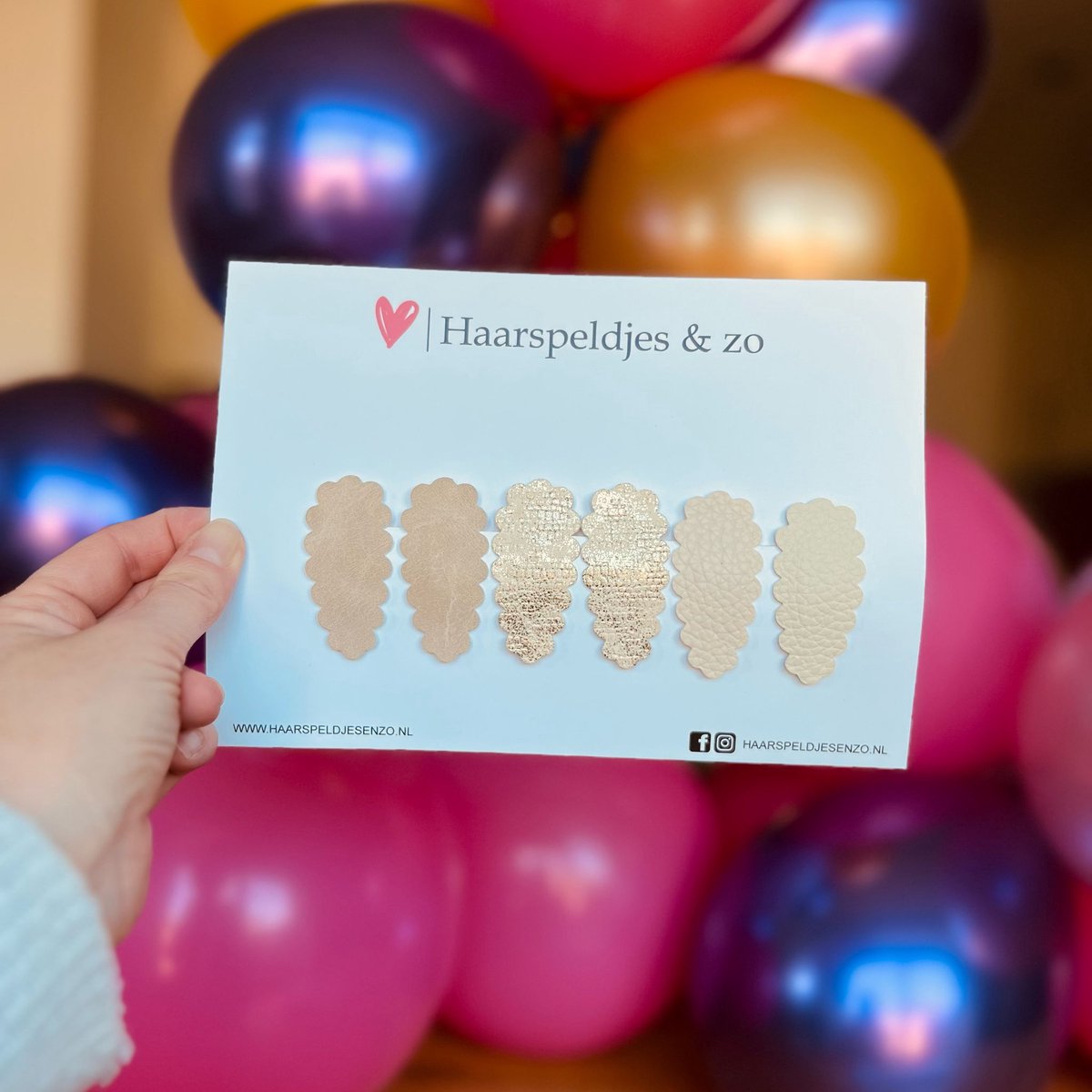 Haarspeldje Liz - golvend - setje - beige - 4 cm speldjes