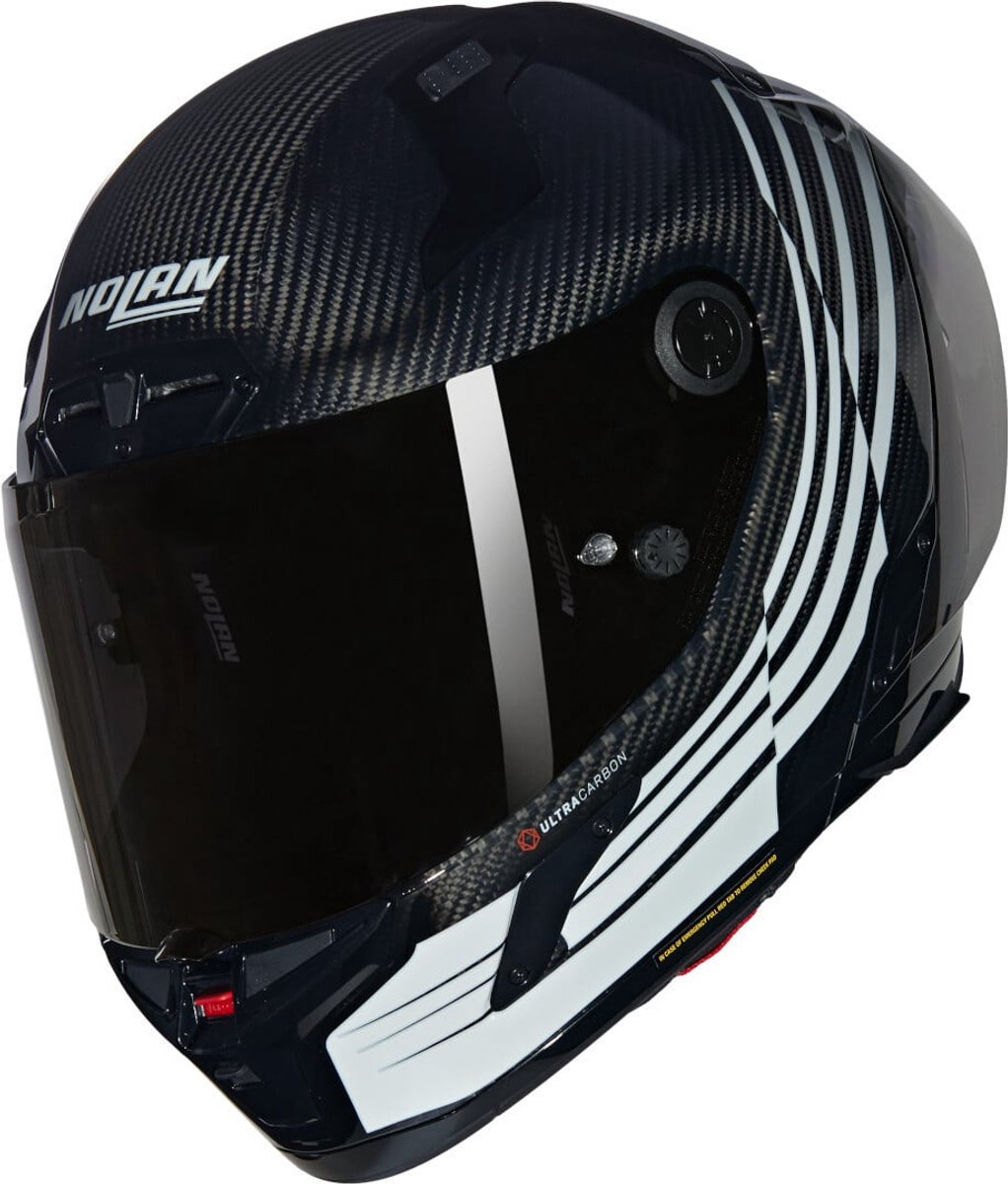 Nolan X-804 RS Ala 345 Carbon Wit Zwart Glossy Integraalhelm - Maat S - Helm