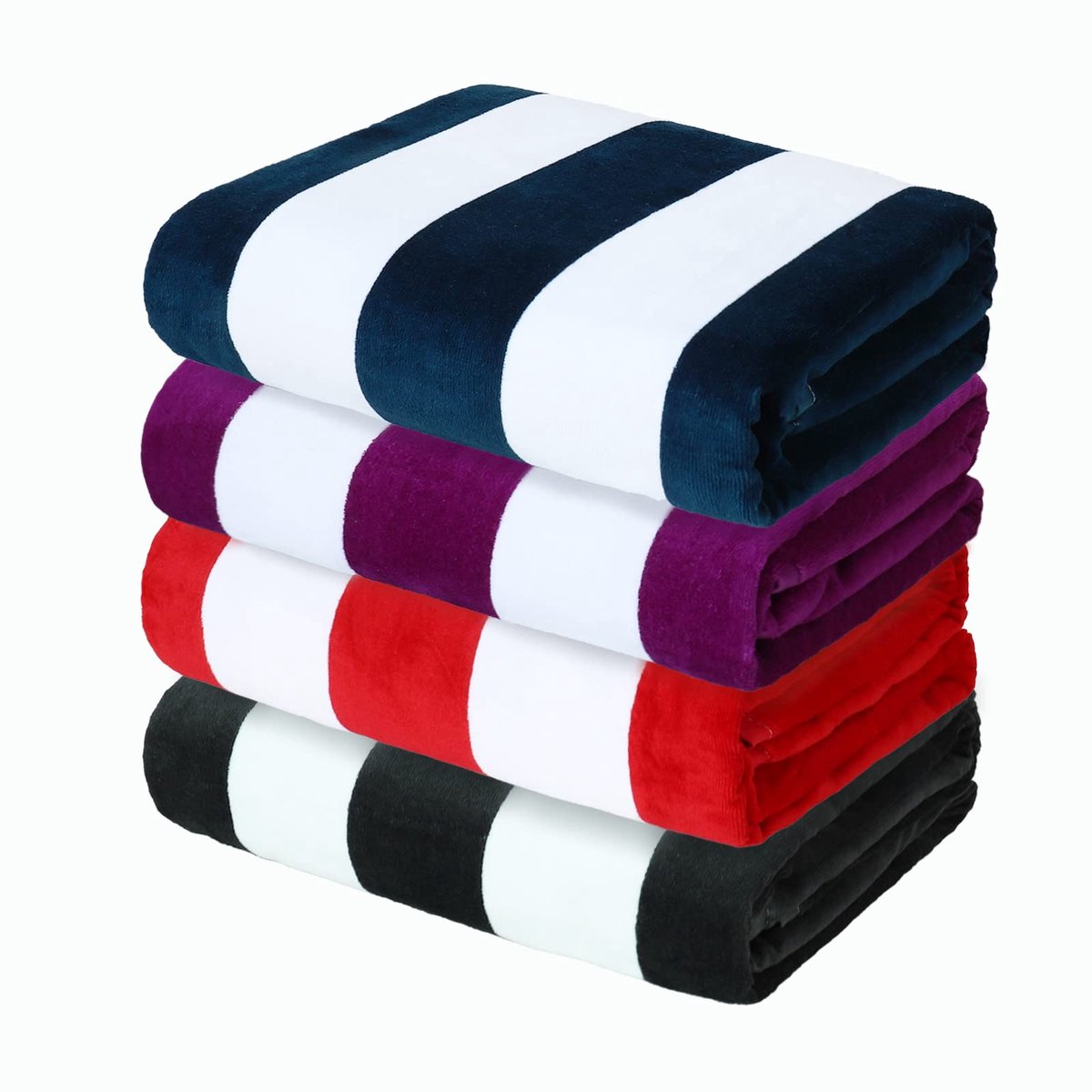 Ibenzoa® Set van 4 Luxe Strand- en Badhanddoeken in Diverse Kleuren, 180 x 90 cm, Zacht Katoen