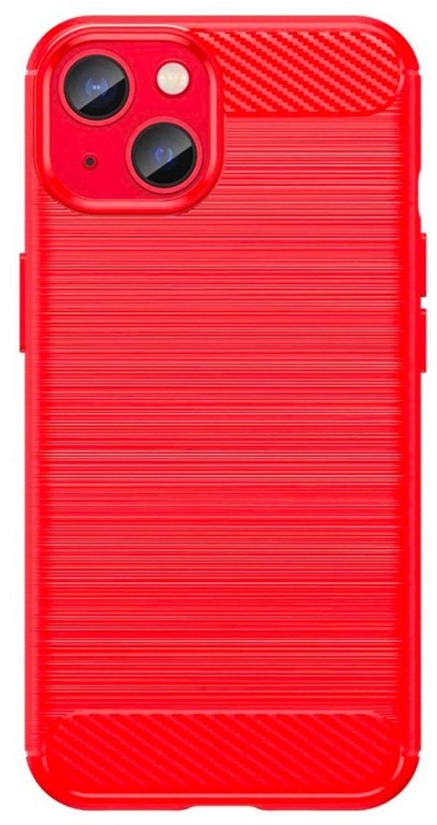 Mobiq Carbon Look Hoesje geschikt voor iPhone 15 - Flexibele TPU Case